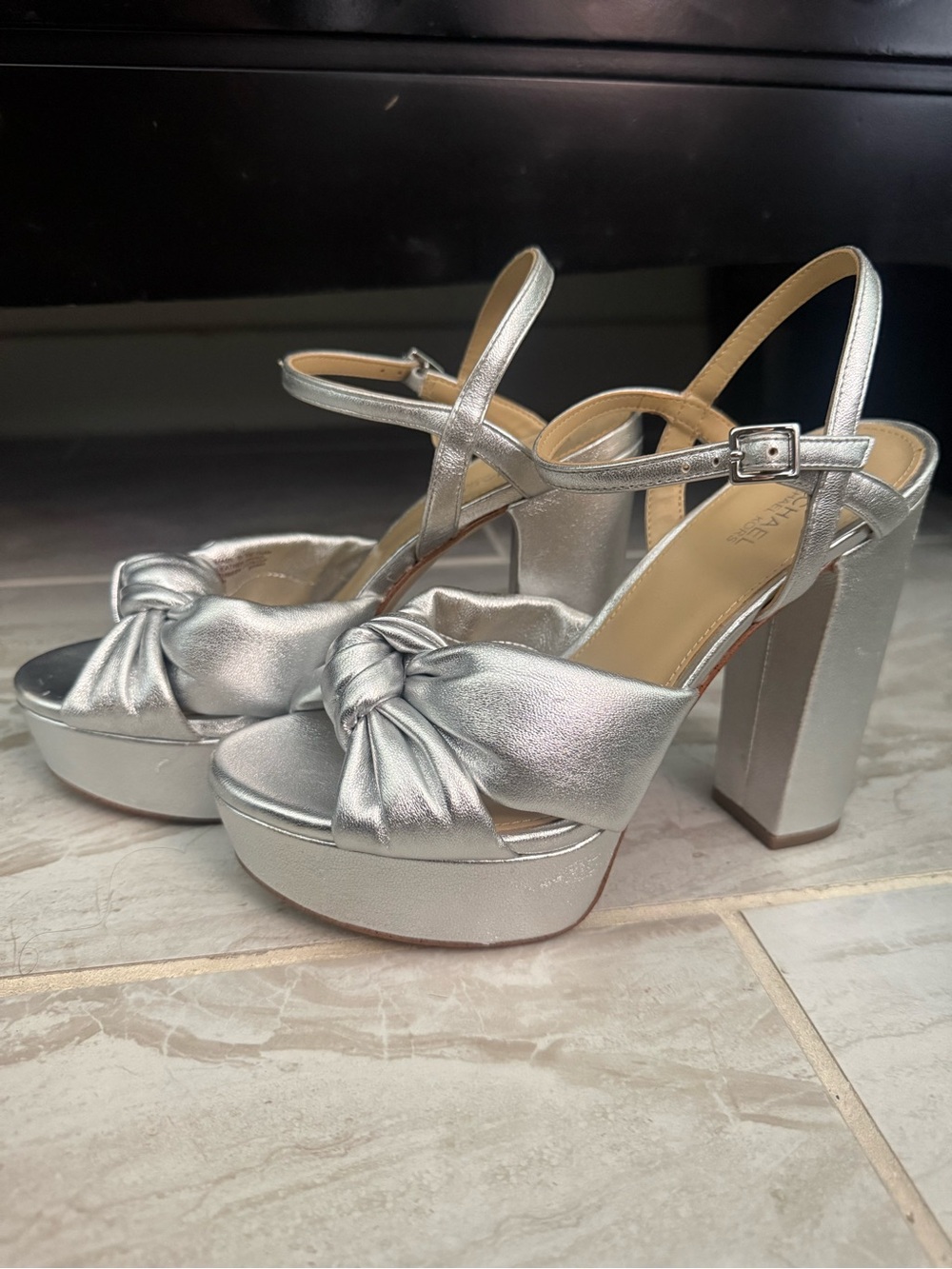 Michael Kors Silver Platform Heels